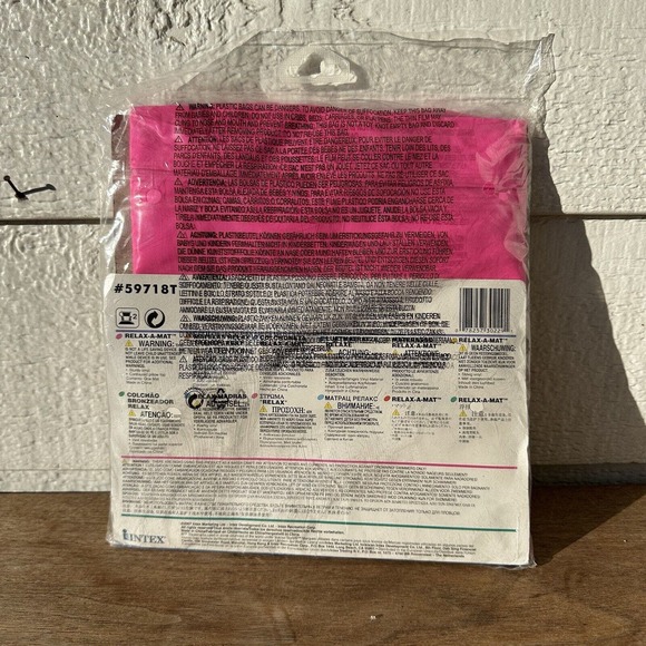 Vintage INTEX The Wet Set 2010 Swim Pool Air Mat Raft Float 72"X27" Pink New - Picture 2 of 5